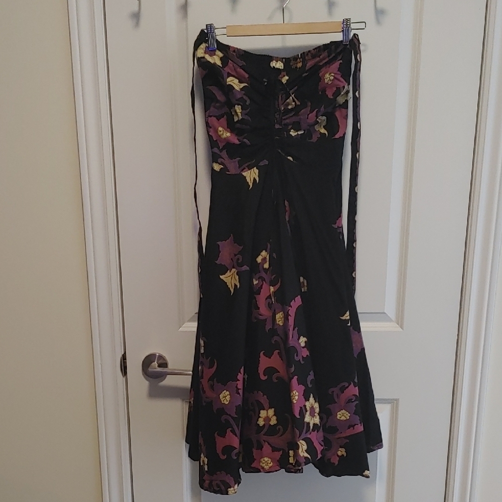 Ginger Lamb Cotton Floral Strapless Dress US L